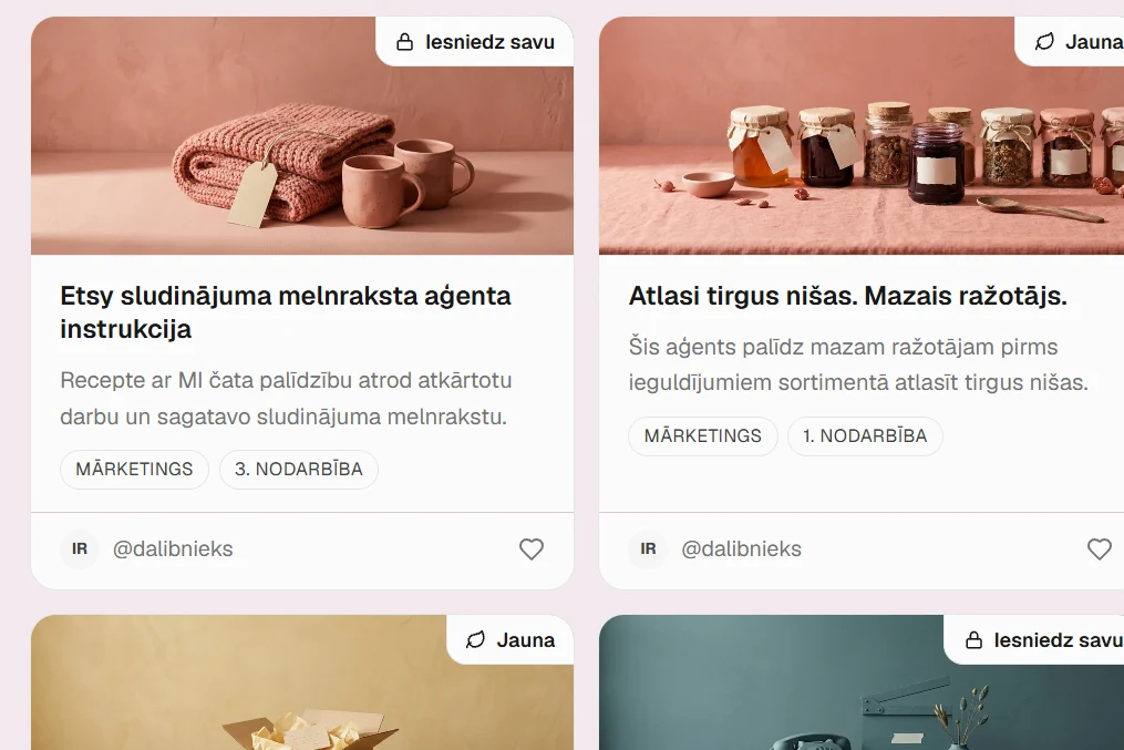 Receptes sadaļa timefor.ai portālā